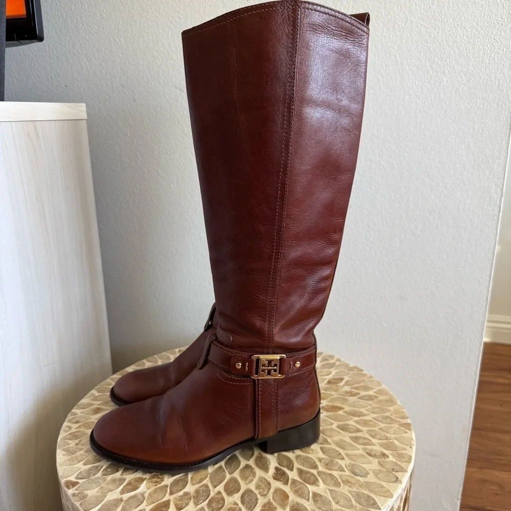 Tory Burch Alessandra Tall Leather Riding Boots size 5M